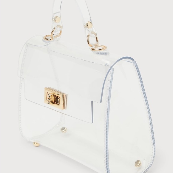 Cleared For Fun Clear and Gold Vinyl Crossbody Bag - Picture 13 of 13